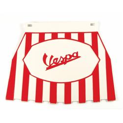 Spritzlappen "Vespa" mit Motiv rote Schrift rot/weiß gestreift