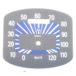 Ziffernblatt für VDO Tachometer für Vespa 125 VNB/150 GS/T2-4 (d)