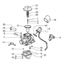 Schraube Vergaserdeckel M4x12 mm, Schlitz, Rundkopf, DELL'ORTO