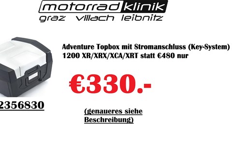 Triumph Adventure Topbox mit Stromanschluss (Key-System) Tiger 1200 XR/XRX/XCA/XRT   genaueres siehe Beschreibung statt €480 nur €330.- 
