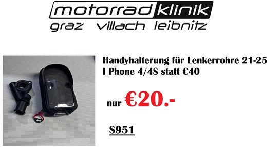 Givi Handyhalterung für Lenkerrohre 21-25  I Phone 4/4S statt € 40 nur €20.- 