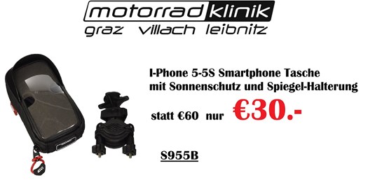 Givi I-Phone 5-5S Smartphone Tasche mit Sonnenschutz mit Spiegel-Halterung  (genaueres siehe Beschreibung) statt €60 nur €30.-
