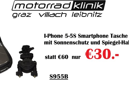 I-Phone 5-5S Smartphone Tasche mit Sonnenschutz mit Spiegel-Halterung  (genaueres siehe Beschreibung) statt €60 nur €30.-