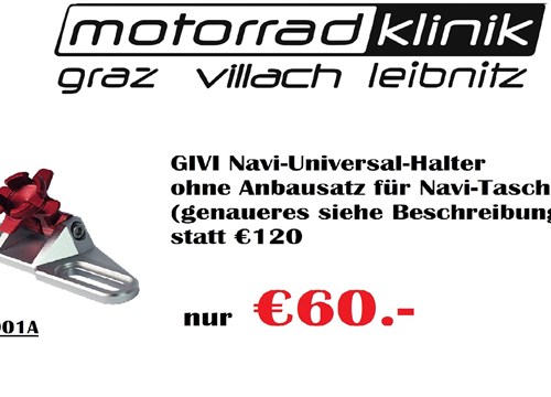 GIVI Navi-Universal-Halter ohne Anbausatz für Navi-Taschen  genaueres siehe Beschreibung statt € 120 nur €60.-
