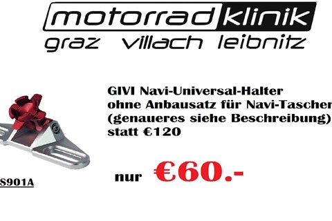 Givi GIVI Navi-Universal-Halter ohne Anbausatz für Navi-Taschen  genaueres siehe Beschreibung statt € 120 nur €60.-