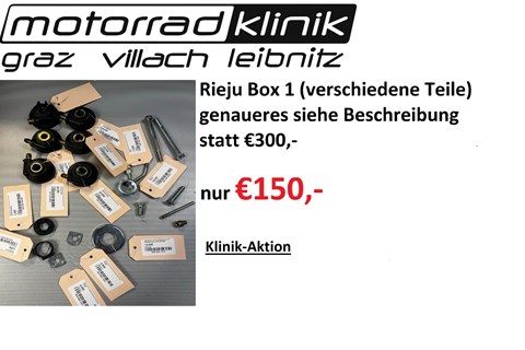 Marke: Rieju Artikelname: Rieju Box 1 (verschiedene Teile) genaueres siehe Beschreibung statt €300,- nur €150,- 