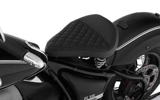 Schwingsattel RockBob mit Serienheck - schwarz - Echtleder - Bild 1