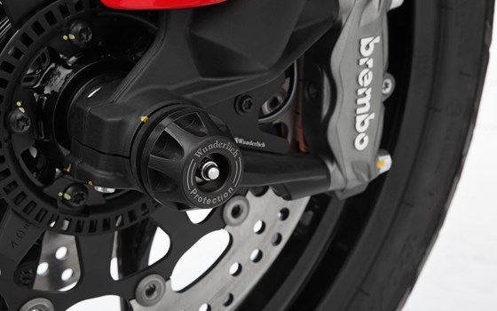 Achs-Schutzpads DOUBLESHOCK Multistrada V4 - schwarz - vorne - Bild 1