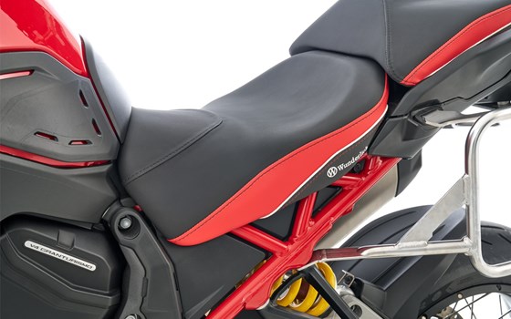 Fahrersitzbank AKTIVKOMFORT Multistrada V4 - schwarz-rot - tief - Bild 1