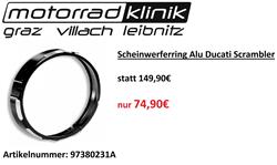 Scheinwerferring Alu Ducati Scrambler  Scheinwerferring Alu Ducati Scrambler
