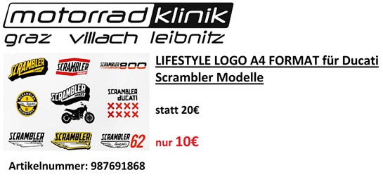 Ducati Aufkleberset Lifestyle logo für Ducati Scrambler Modelle satt 20€ nur 10€