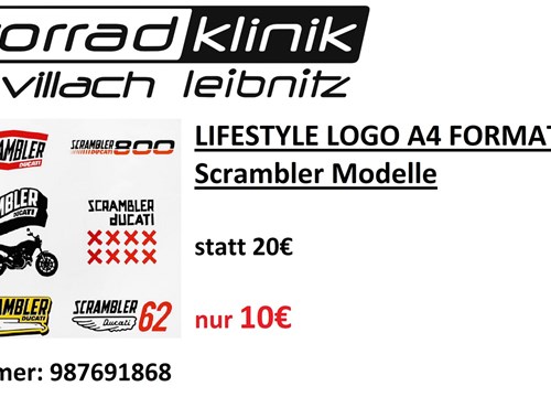 Aufkleberset Lifestyle logo für Ducati Scrambler Modelle satt 20€ nur 10€