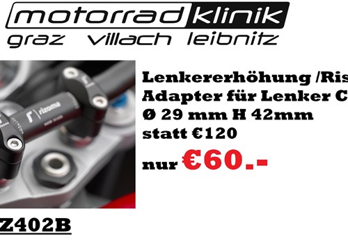 Lenkererhöhung Riser Adapter für Lenker Conus Ø 29 mm H 42mm statt €120 nur €60.- 