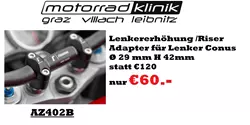 Lenkererhöhung Riser Adapter für Lenker Conus Ø 29 mm H 42mm statt €120 nur €60.-  Lenkererhöhung Riser Adapter für Lenker Conus Ø 29 mm H 42mm statt €120 nur €60.-