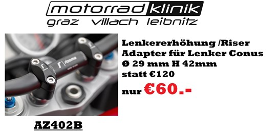 Rizoma Lenkererhöhung Riser Adapter für Lenker Conus Ø 29 mm H 42mm statt €120 nur €60.- 