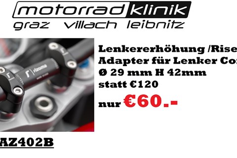 Rizoma Lenkererhöhung Riser Adapter für Lenker Conus Ø 29 mm H 42mm statt €120 nur €60.- 