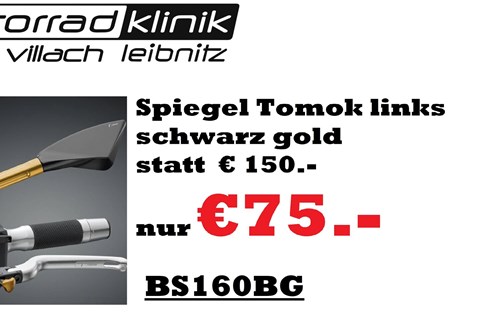 Marke: Rizoma Artikelname: Spiegel Tomok links schwarz gold statt  € 150 nur €75.-