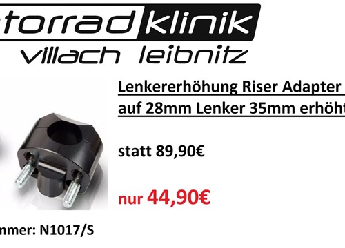 Lenkererhöhung Riser Adapter von Ø22mm auf Ø28mm Lenker 35mm erhöht statt 89,90€ nur 44,90€