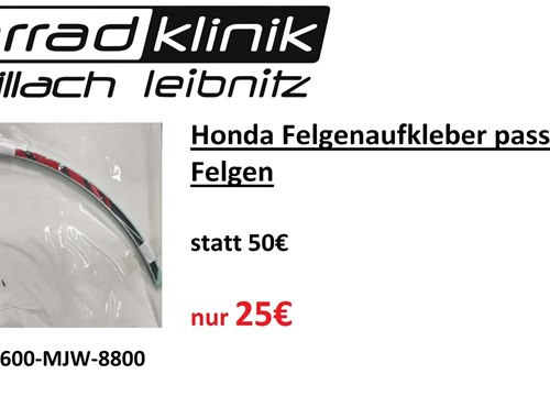 Honda Felgenaufkleber passend für 17 Zoll Felgen Rot statt 50€ nur 25€