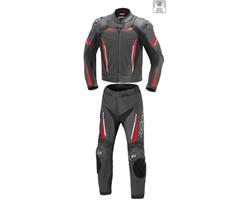 BÜSE Lederkombi Imola schwarz/ neonrot 2-tlg.