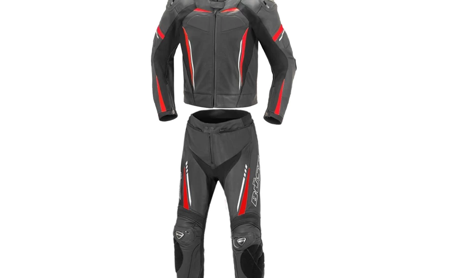 BÜSE Lederkombi Imola schwarz/ neonrot 2-tlg. Bild 1: BÜSE Lederkombi Imola schwarz/ neonrot 2-tlg.