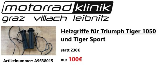 Triumph Heizgriffe für Triumph Tiger 1050 und Tiger Sport statt 230€ nur 100€