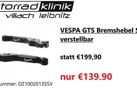 Marke: Vespa Artikelname: VESPA Primavera Bremshebel Set Alu verstellbar statt €199,90 nur 139,90€