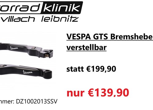 VESPA GTS Bremshebel Set Alu verstellbar statt €199,90 nur 139,90€