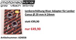 Lenkererhöhung Riser Adapter für Lenker Conus Ø 29 mm H 24mm statt €99,90 nur €49,90-  Lenkererhöhung Riser Adapter für Lenker Conus Ø 29 mm H 24mm statt €99,90 nur €49,90-