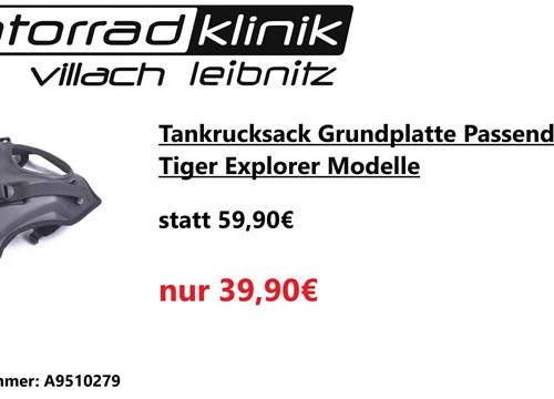 Tankrucksack Grundplatte Passend für alle Tiger Explorer Modelle statt 59,90€ um nur 39,90€