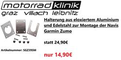Halterung aus eloxiertem Aluminium und Edelstahl zur Montage der Navis Garmin Zumo statt 24,90€ um nur 14,90€ Halterung aus eloxiertem Aluminium und Edelstahl zur Montage der Navis Garmin Zumo statt 24,90€ um nur 14,90€