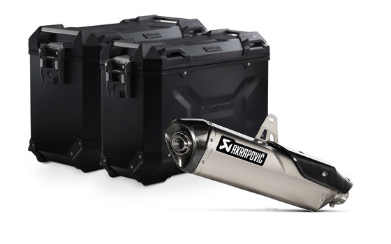 TRAX ADV Alukoffer-System + Akrapovic. Schwarz. 45/37 l. Triumph Tiger 900 (19-23). - Bild 1