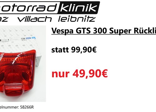 Vespa GTS 300 Super Rücklicht statt 99,90€ um nur 49,90€