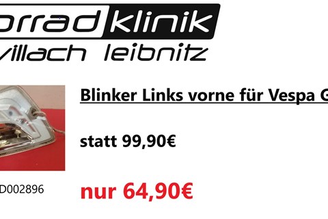 Vespa Blinker Links vorne für Vespa GTS 125-300 statt 99,90€ um nur 64,90€