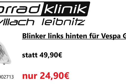 Vespa Blinker links hinten für Vespa GTS 125-300 statt 49,90€ um nur 24,90€