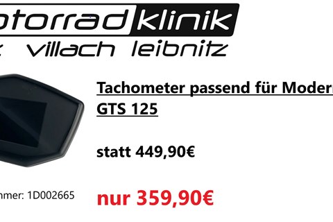 Marke: Vespa Artikelname: Tachometer passend für Modern Vespa GTS 125 statt 449,90€ um nur 359,90€