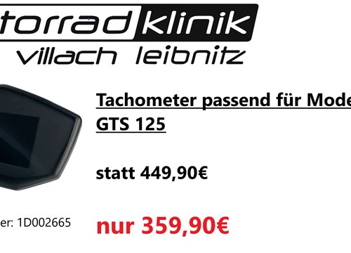 Tachometer passend für Modern Vespa GTS 125 statt 449,90€ um nur 359,90€