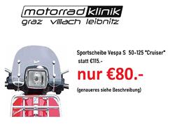Sportscheibe Vespa S  50-125 "Cruiser" statt €115 nur €80.- (genaueres siehe Beschreibung)