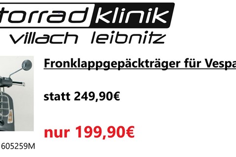 Marke: Vespa Artikelname: Fronklappgepäckträger für Vespa GTS 300 statt 249,90€ um nur 