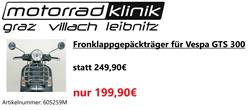 Fronklappgepäckträger für Vespa GTS 300 statt 249,90€ um nur  Fronklappgepäckträger für Vespa GTS 300 statt 249,90€ um nur