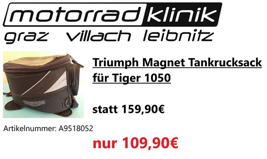 Triumph Triumph Magnet Tankrucksack für Tiger 1050 statt 159,90€ um nur 109,90€