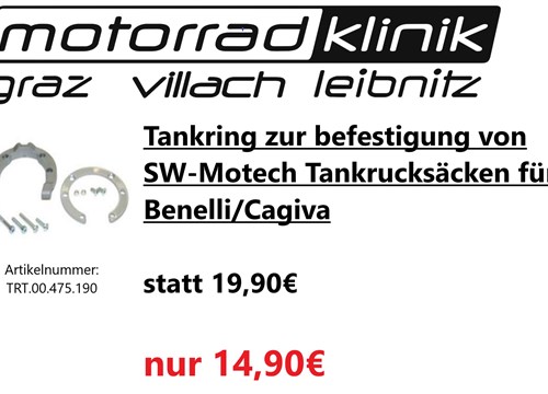 Tankring zur befestigung von SW-Motech Tankrucksäcken für Benelli/Cagiva statt 19,90€ um nur 14,90€ 