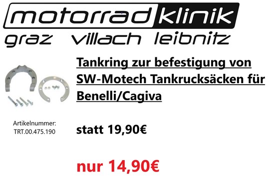 SW-Motech Tankring zur befestigung von SW-Motech Tankrucksäcken für Benelli/Cagiva statt 19,90€ um nur 14,90€ 