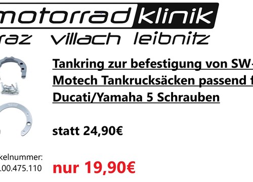 Tankring zur befestigung von SW-Motech Tankrucksäcken passend für Ducati/Yamaha 5 Schrauben statt 24,90€ um nur 19,90€