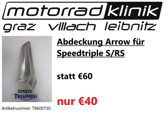 Triumph Abdeckung Arrow für Speedtriple S/RS statt € 60 um nur € 40 