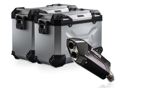 TRAX ADV Alukoffer-System + Akrapovic. Silbern. 45/45 l. BMW R 1300 GS (23-). - Bild 1