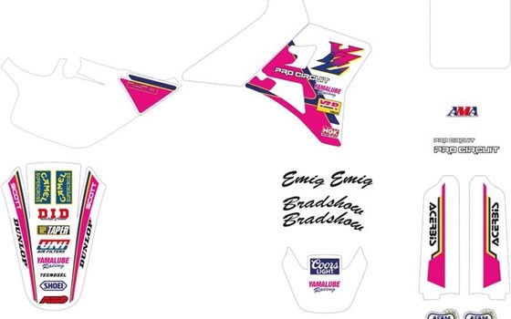 Dekorsatz Tecnosel Team Yamaha USA 1993 passt an YZ125/YZ250 1993-1995 - Bild 1