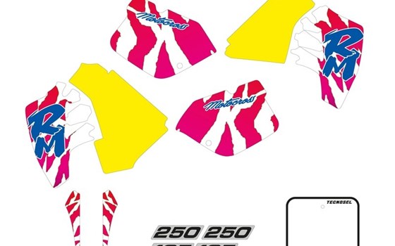 Dekorsatz Tecnosel Team OEM Suzuki 1992 passt an RM125/RM250 1989-1992 - Bild 1