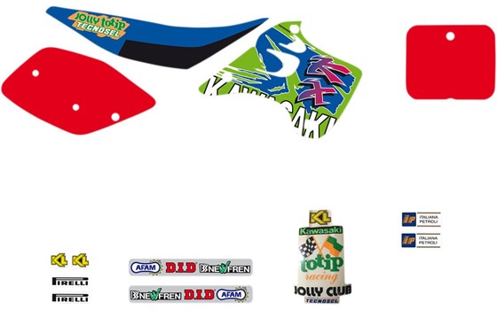 Dekorsatz Tecnosel Kawasaki KX 125/250 1992-93 Jolly Totip ohne Sitzbankbezug - Bild 2