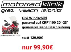 Givi Windschild passend auf CRF1100 20'-23' genaueres siehe Beschreibung statt 129,90€ um nur 99,90€ Givi Windschild passend auf CRF1100 20'-23' genaueres siehe Beschreibung statt 129,90€ um nur 99,90€